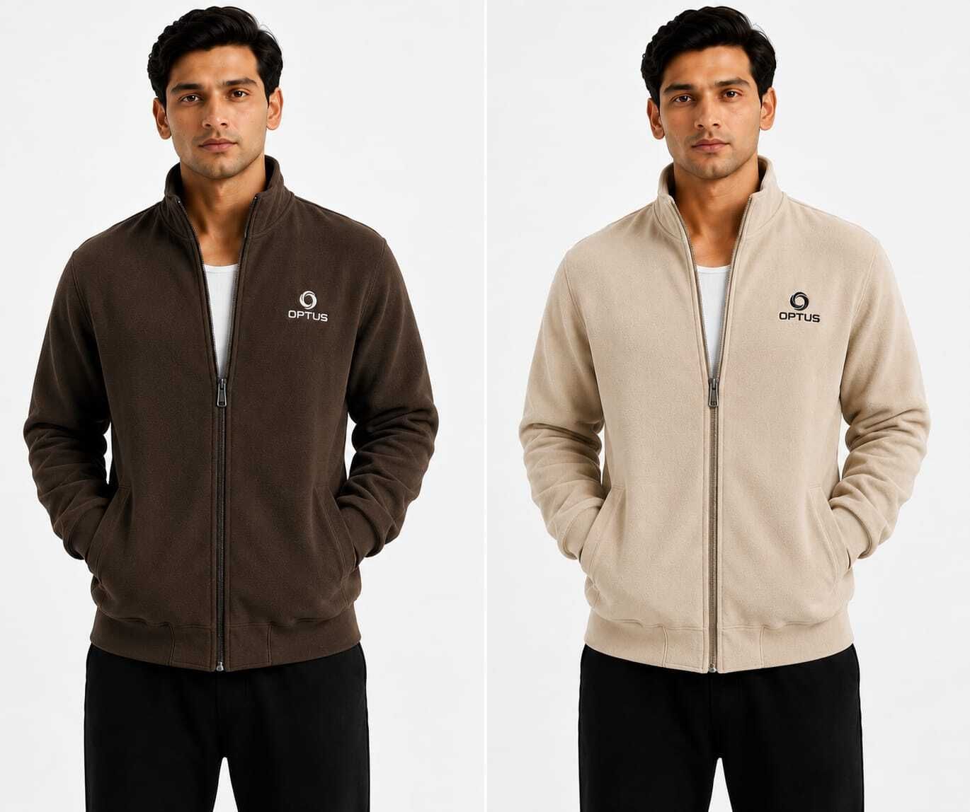 optus store Men Solid Fleece Jacket-picture-15