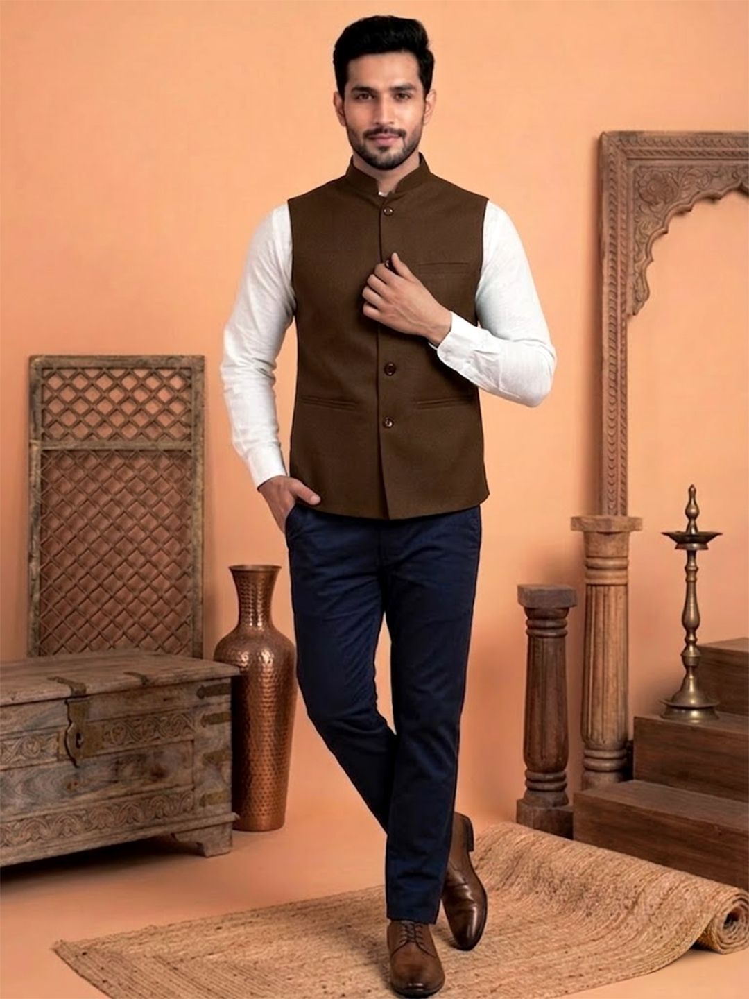 aurevia Solid Men Waistcoat-picture-13