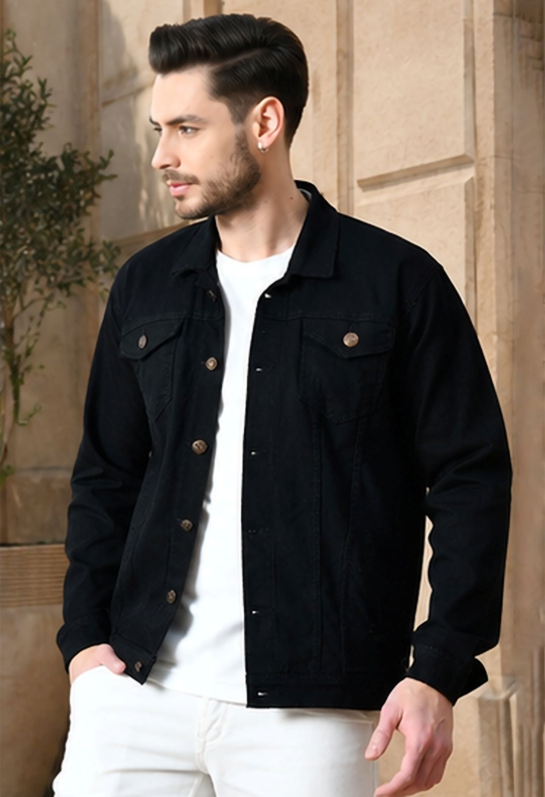 mast & harbour Men Solid Denim Jacket-picture-46