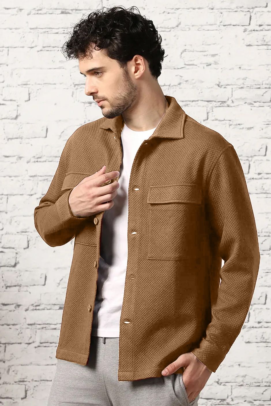 nobero Men Textured Casual Jacket-picture-16