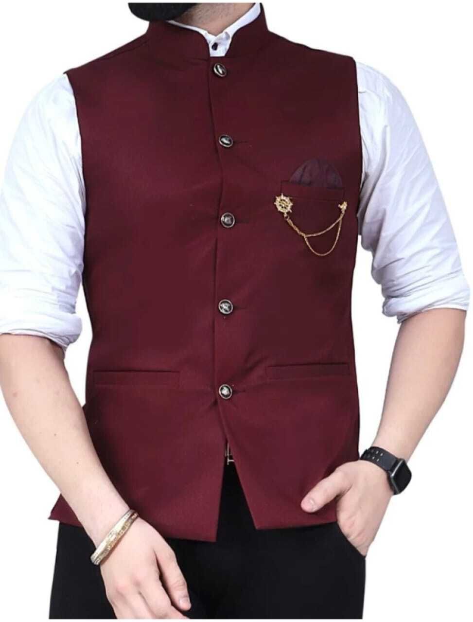 maksud enterprise Men Solid Nehru Jacket-picture-10