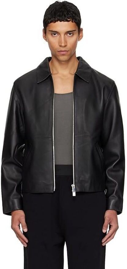 gigavibe Men Solid Leather Jacket-picture-11