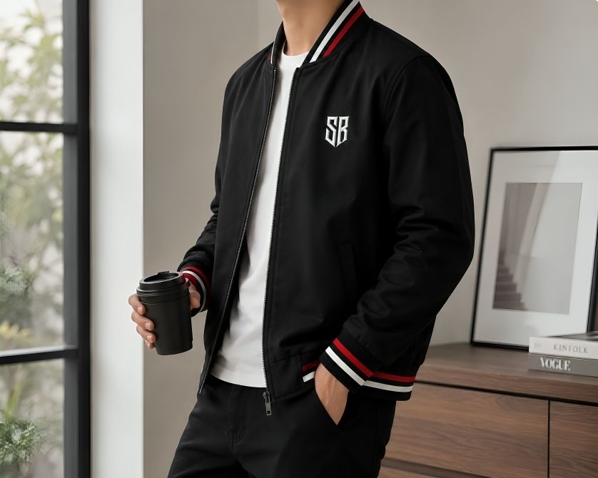 stileroma Men Solid, Self Design Bomber Jacket-picture-27