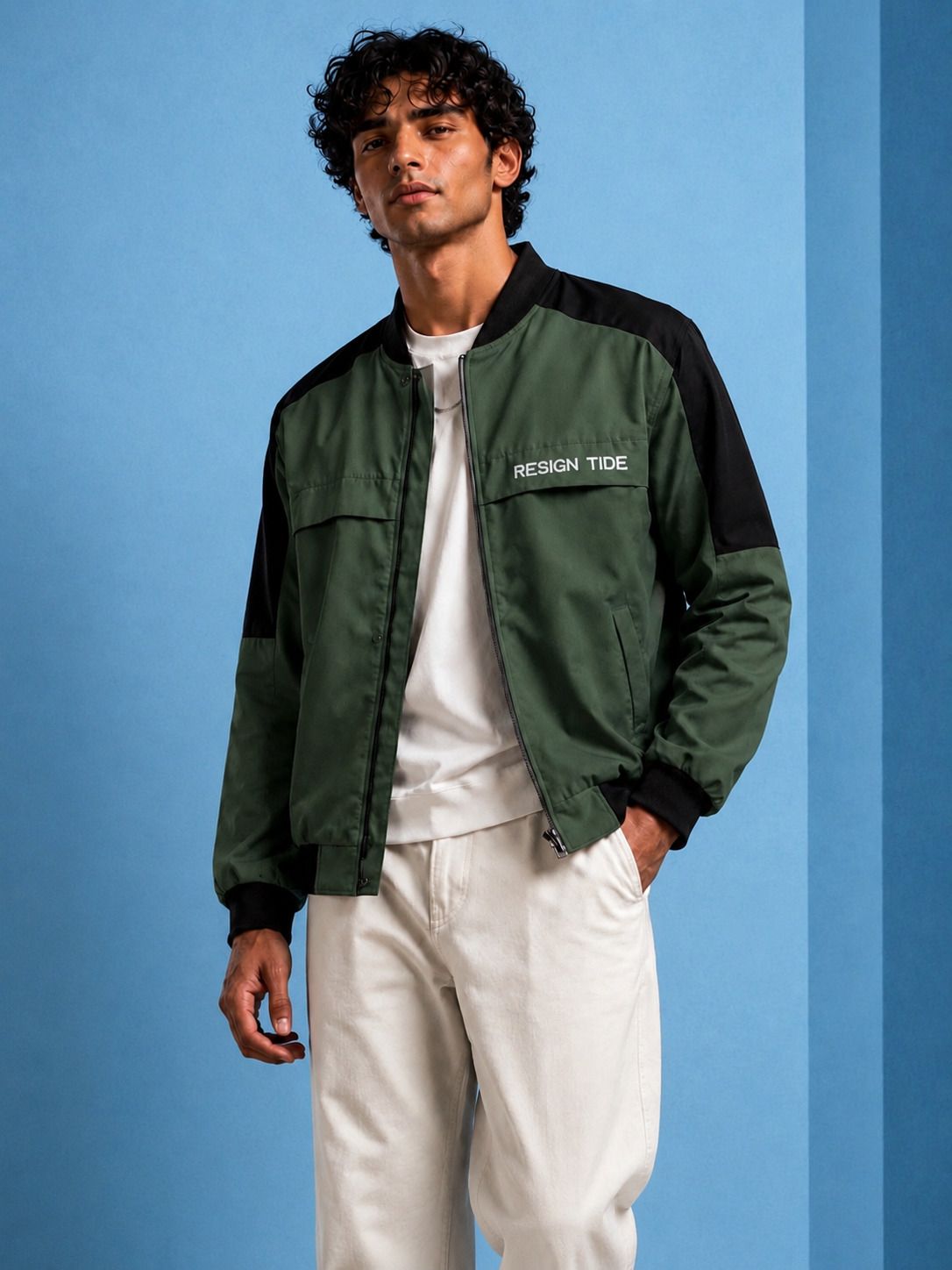 lizbee Men Colorblock Bomber Jacket-picture-19