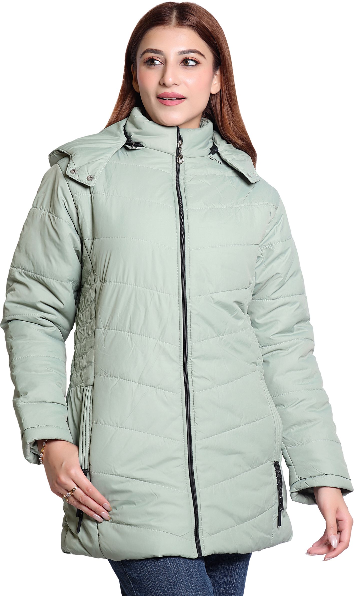 Women Solid Puffer Jacket-image-2