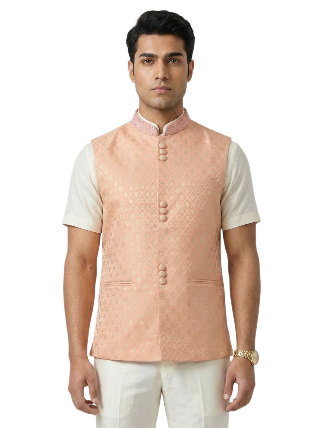 sanman ethnix by raymond Men Self Design Ethnic Jacket-picture-19
