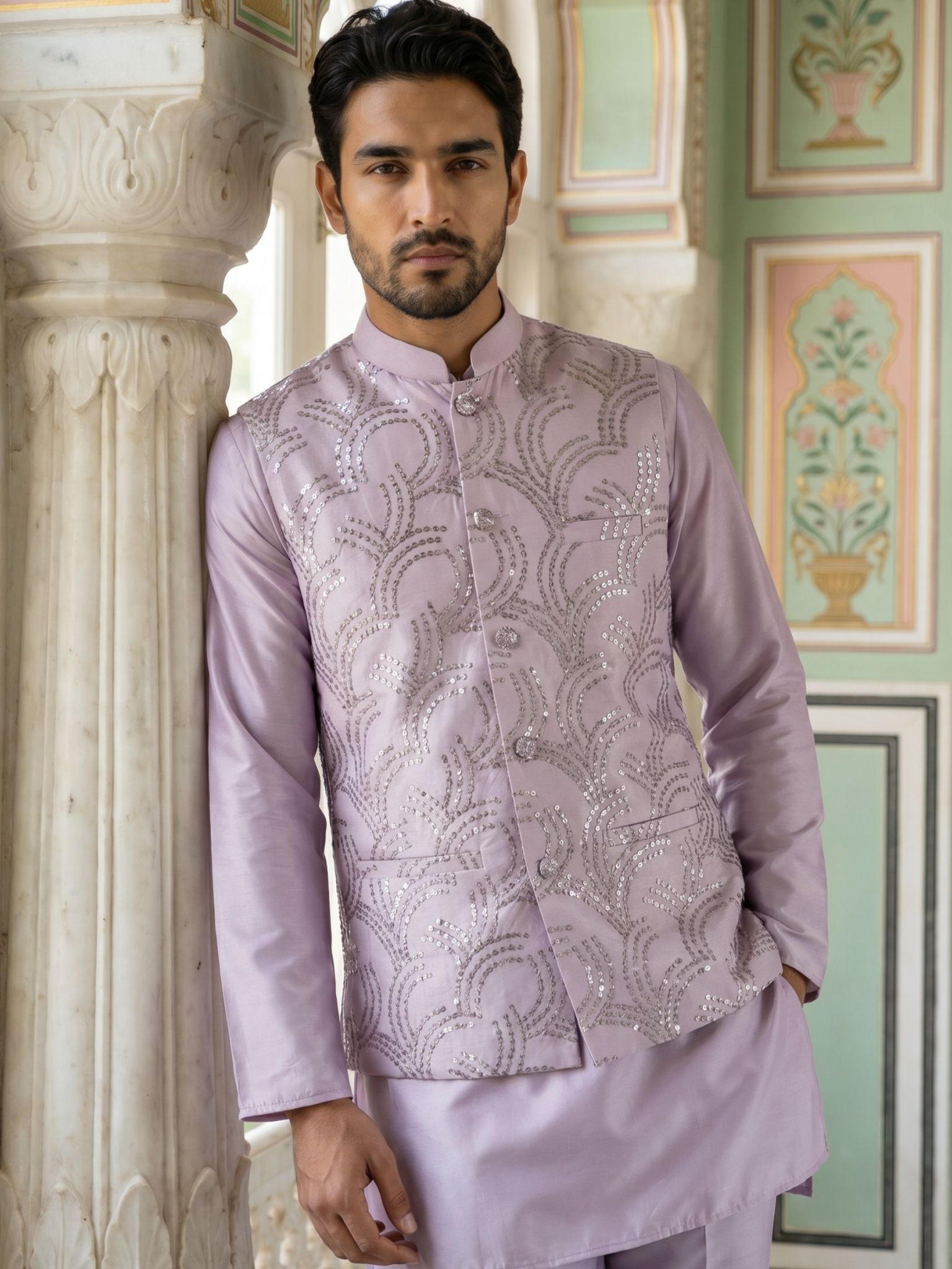 jompers Men Embroidered Nehru Jacket-picture-26