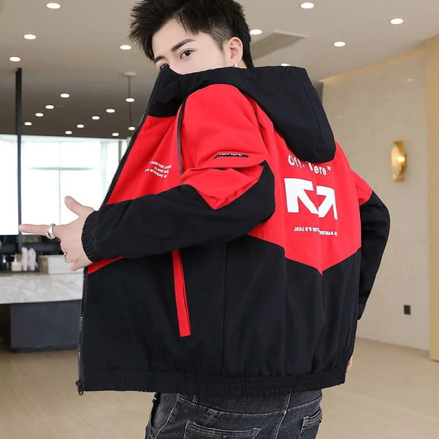 plus91 Men Colorblock Casual Jacket-picture-12