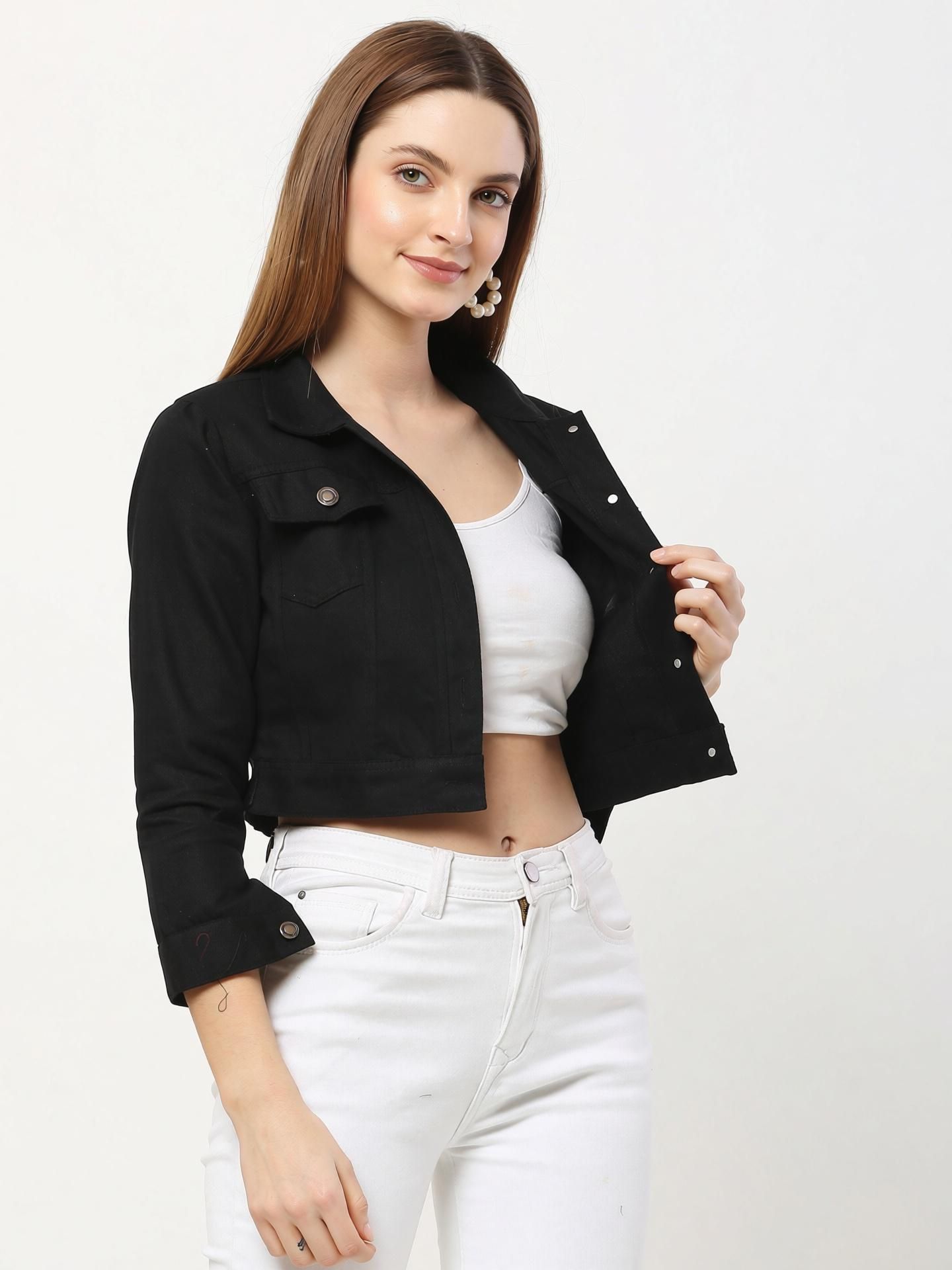 style beurua Women Solid Denim Jacket-picture-15