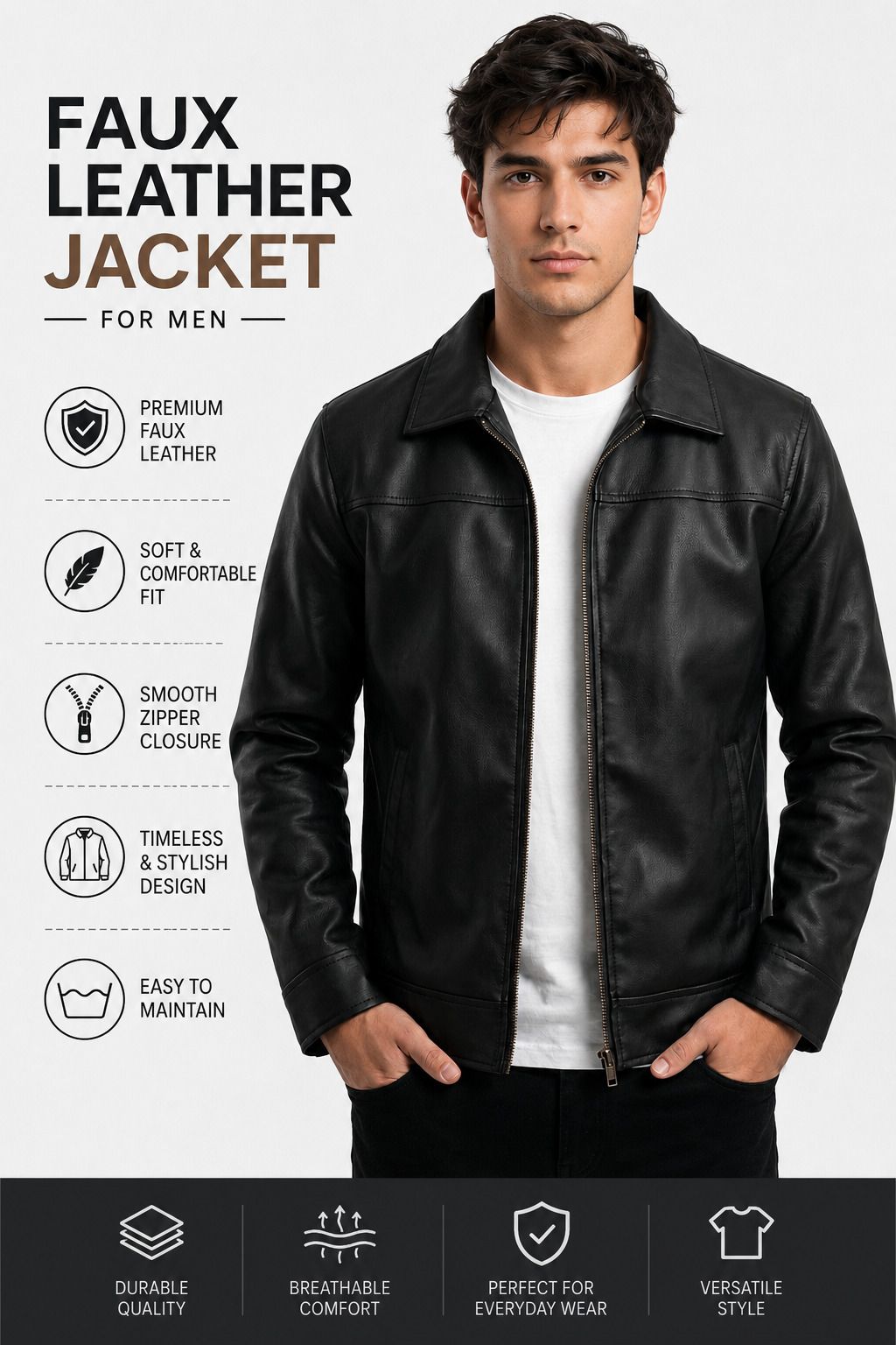 retail garments Men Solid Leather Jacket-picture-12