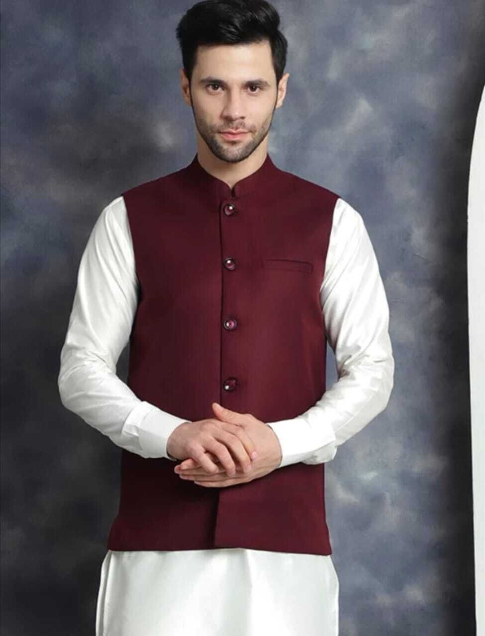 maksud enterprise Men Solid Nehru Jacket-picture-27
