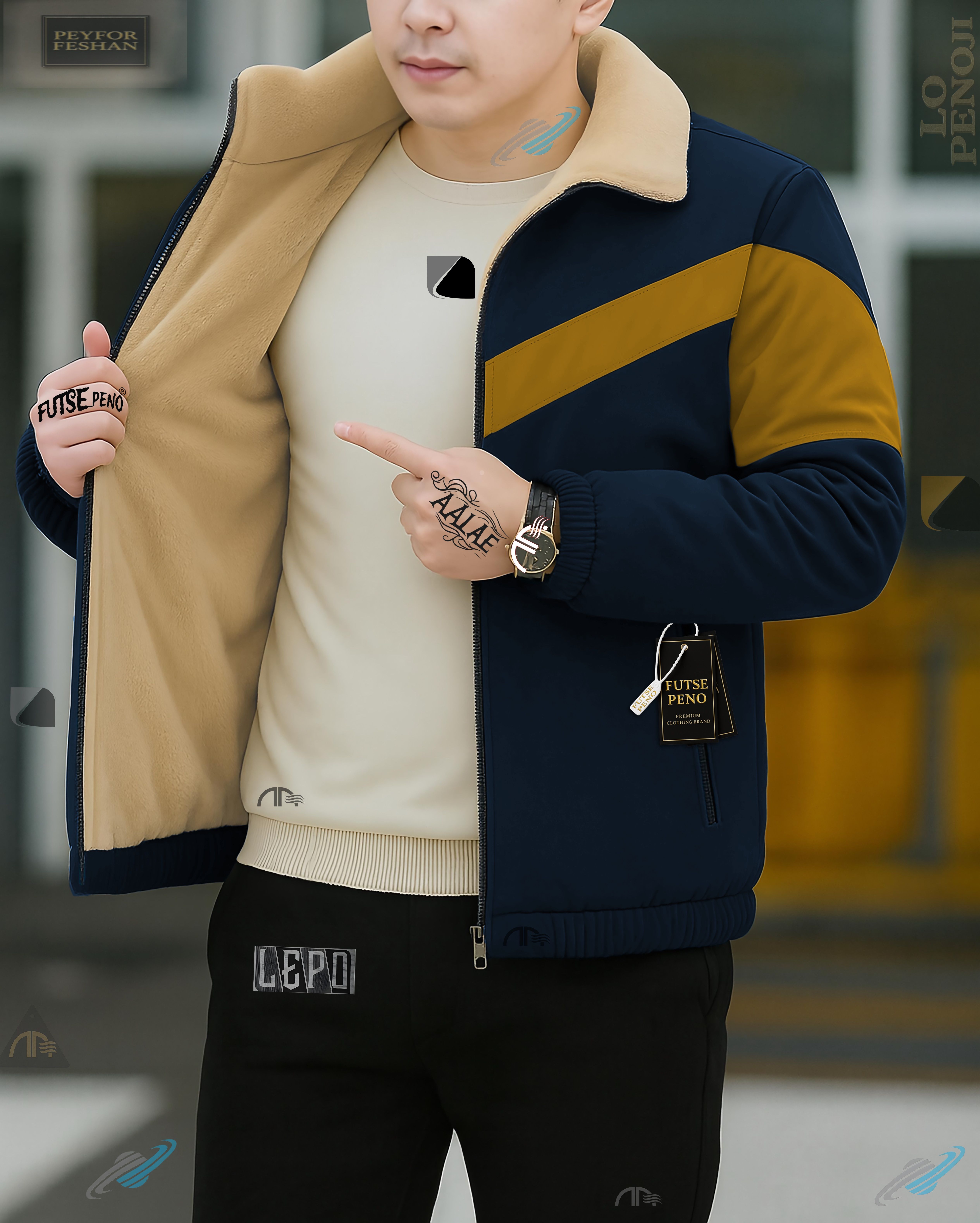 futse peno Men Colorblock Casual Jacket-picture-28