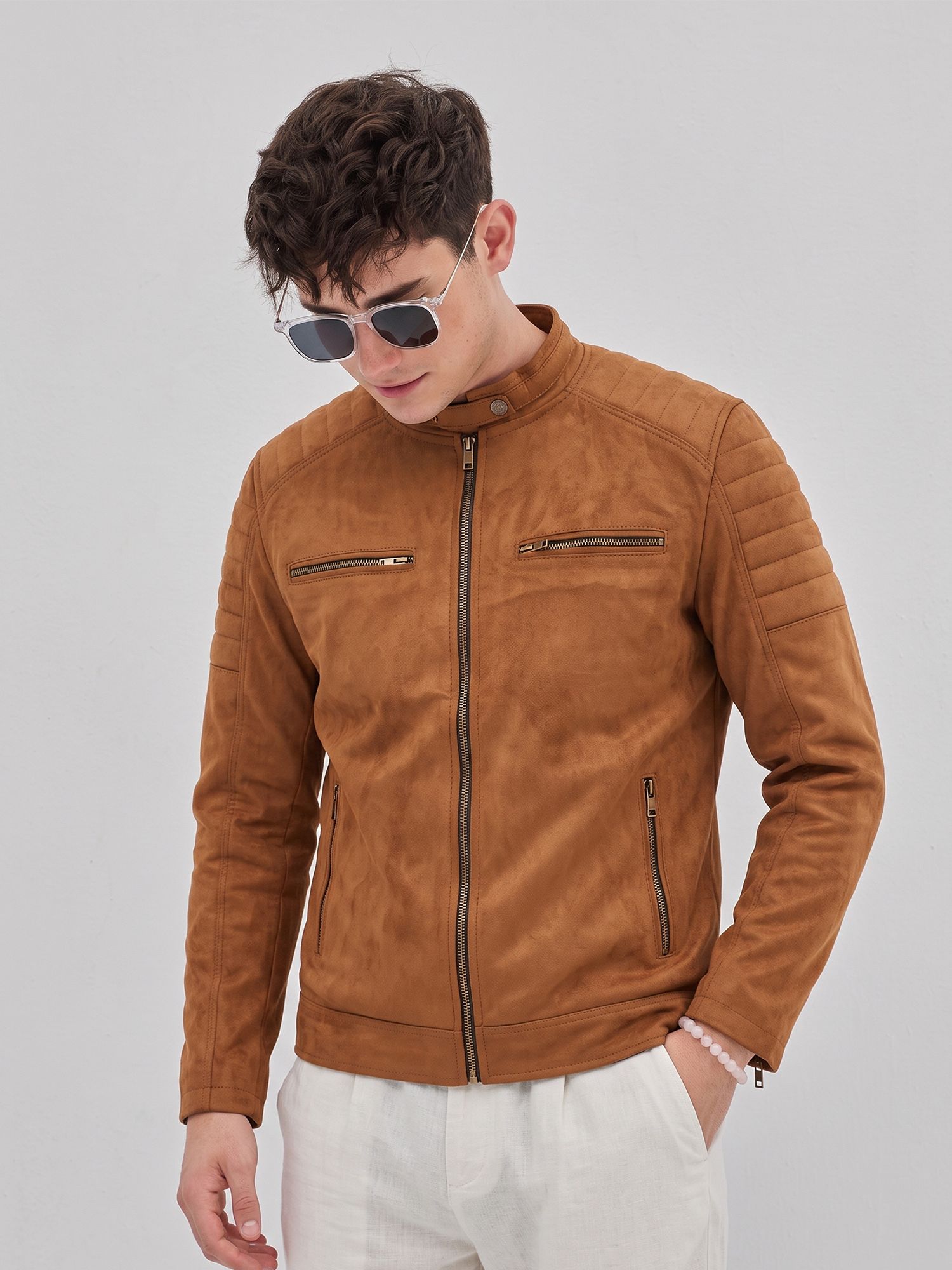 leather retail Men Solid Biker/Riding Jacket-picture-16