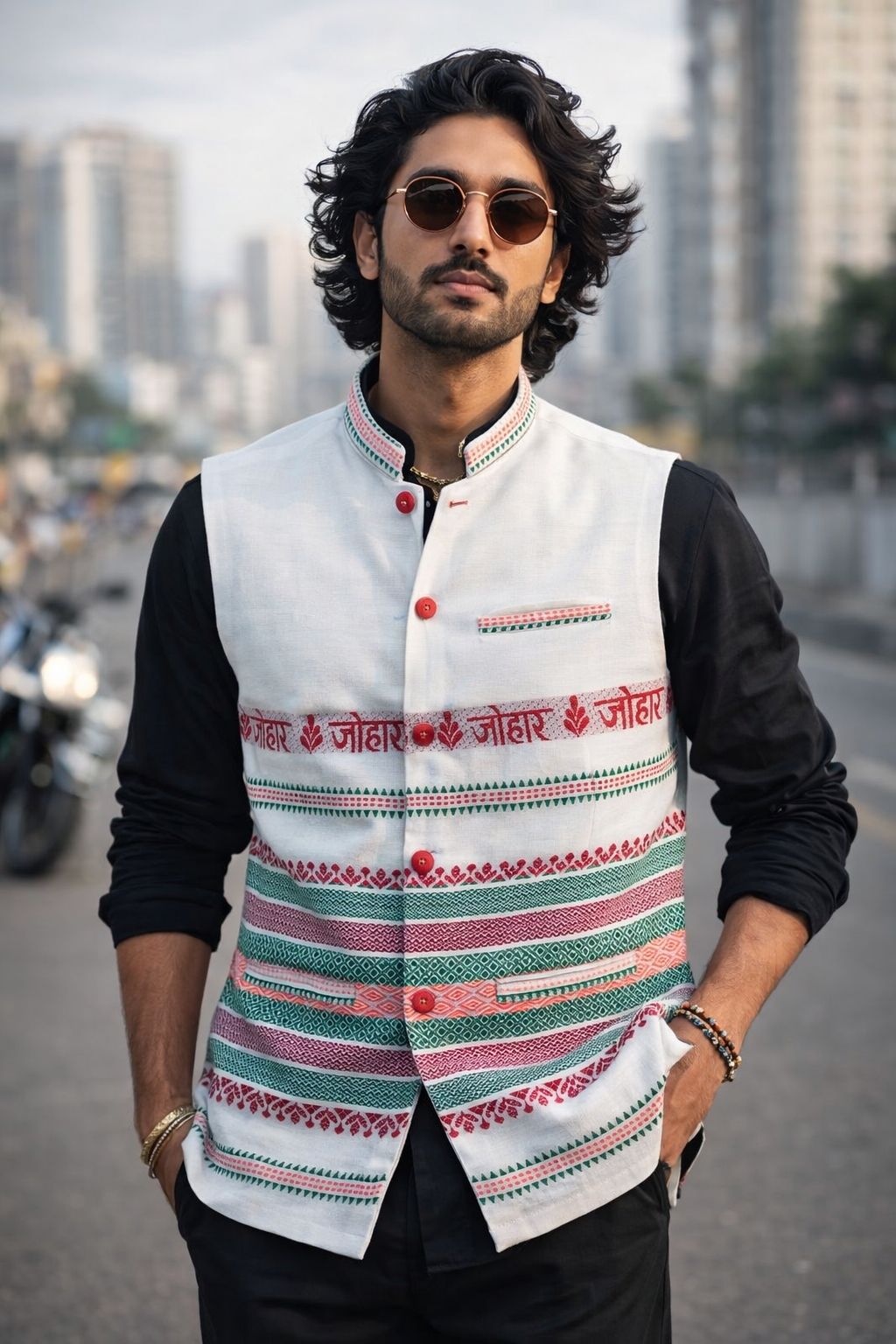 adivasi Men Striped Ethnic Jacket-picture-13