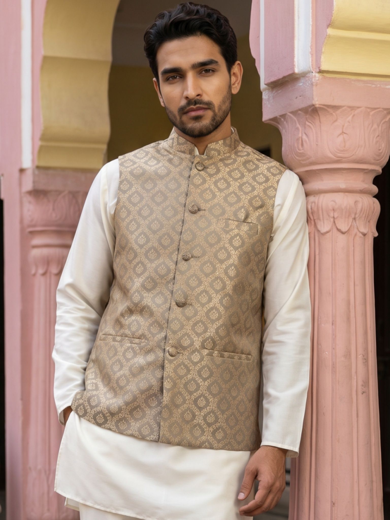 jompers Men Woven Design Nehru Jacket-picture-46
