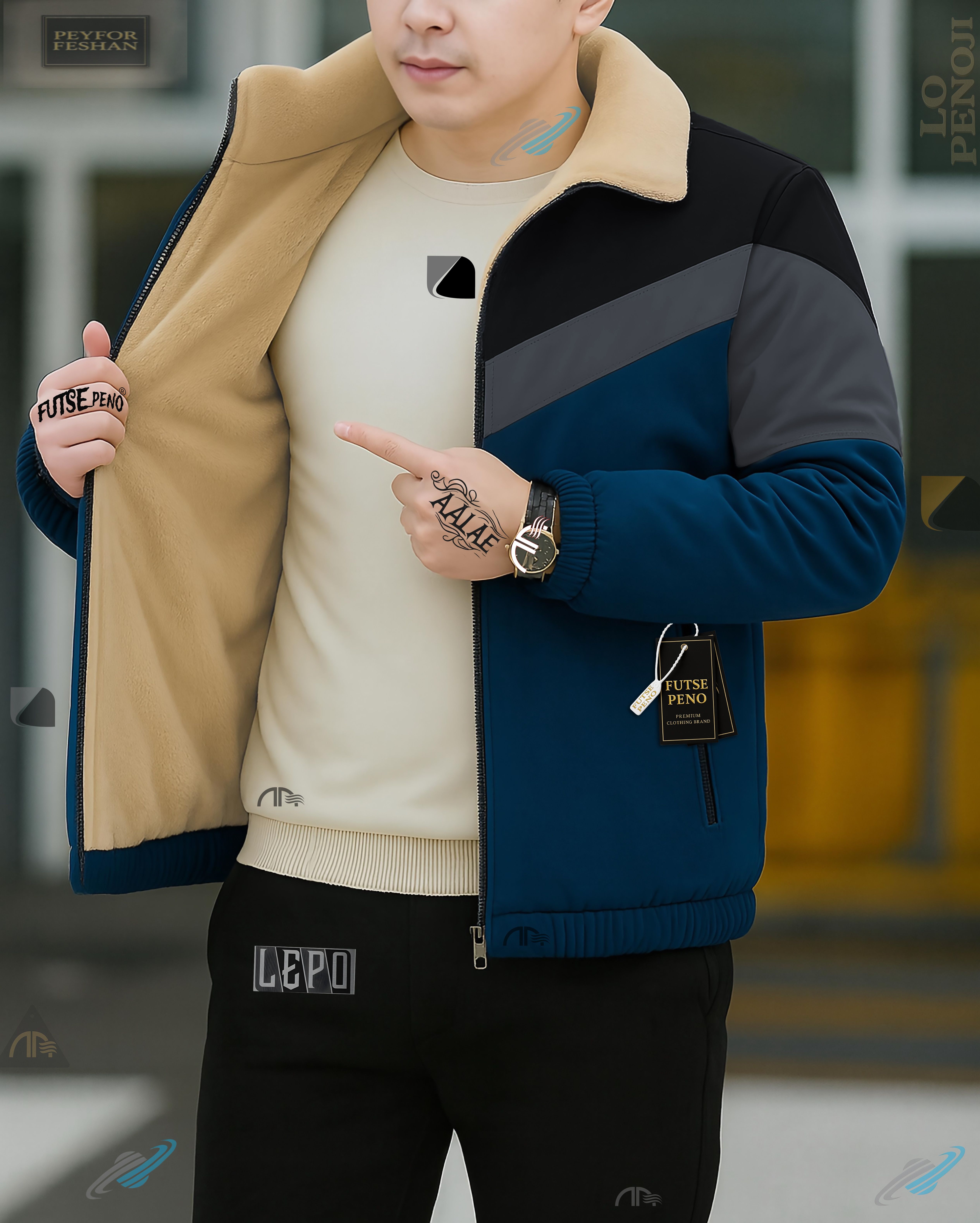 Men Colorblock Casual Jacket