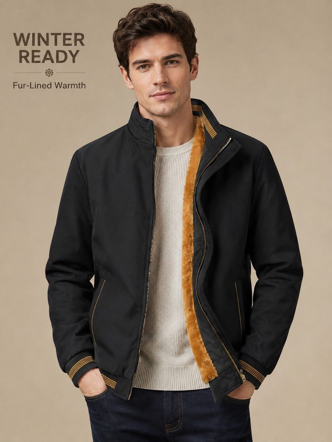 metronaut Full Sleeve Striped Men Winter Coat-picture-14