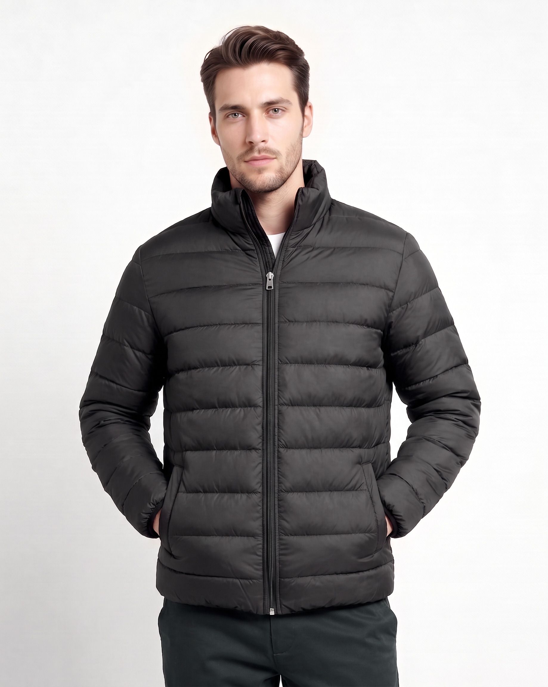 swankis Men Solid Puffer Jacket-picture-1