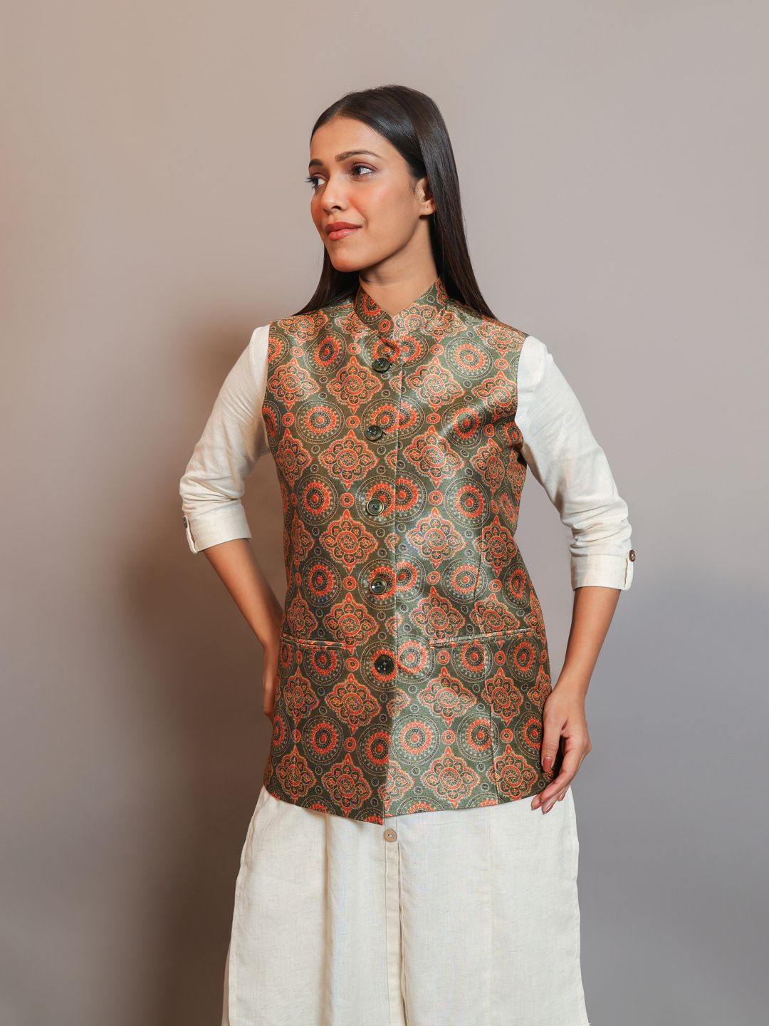 diefic Printed Women Waistcoat-picture-36