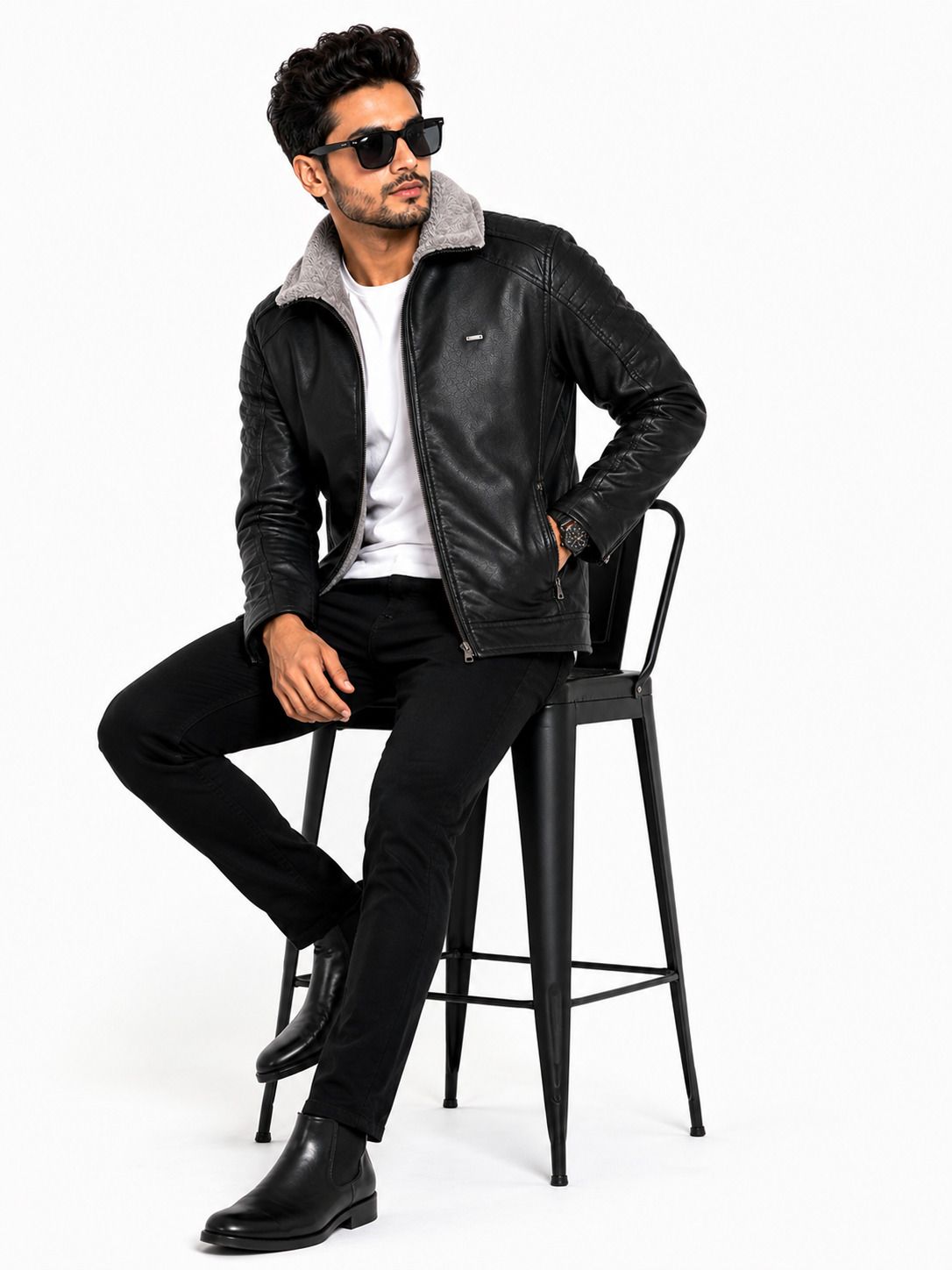 norbu Men Solid Leather Jacket-picture-21