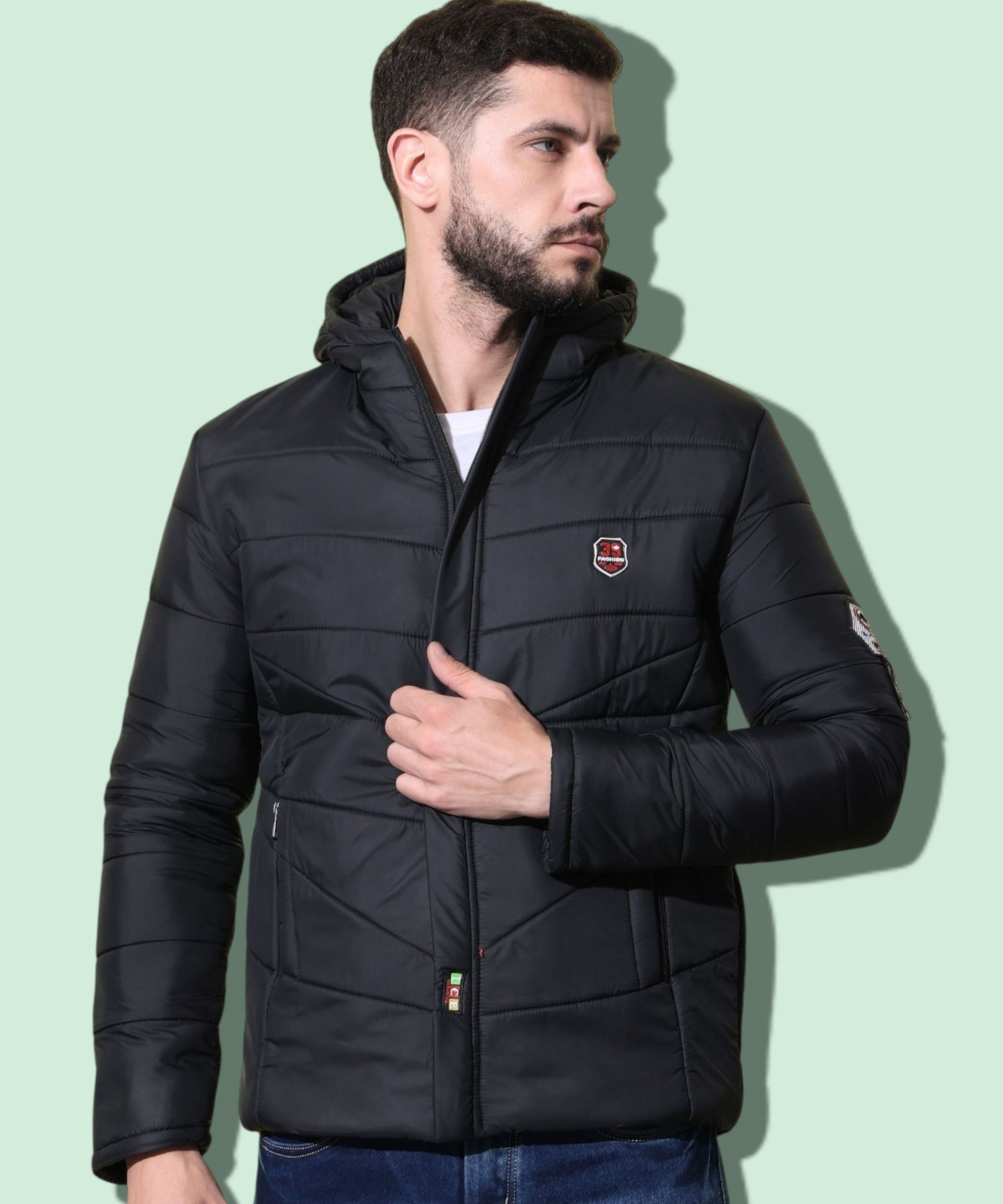 decanter Men Solid, Applique Casual Jacket-picture-12