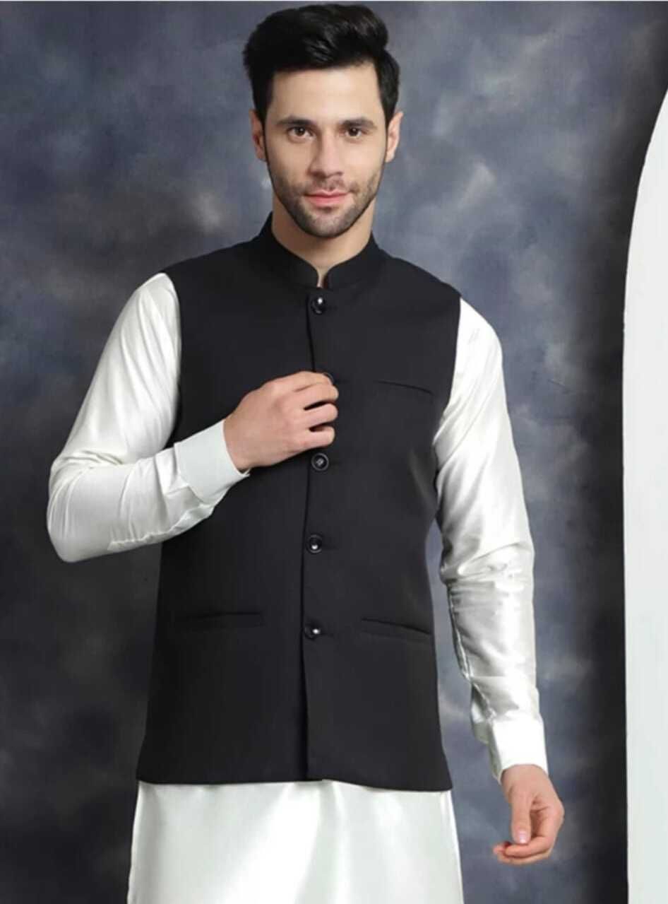 aggarments Men Solid Nehru Jacket-picture-24