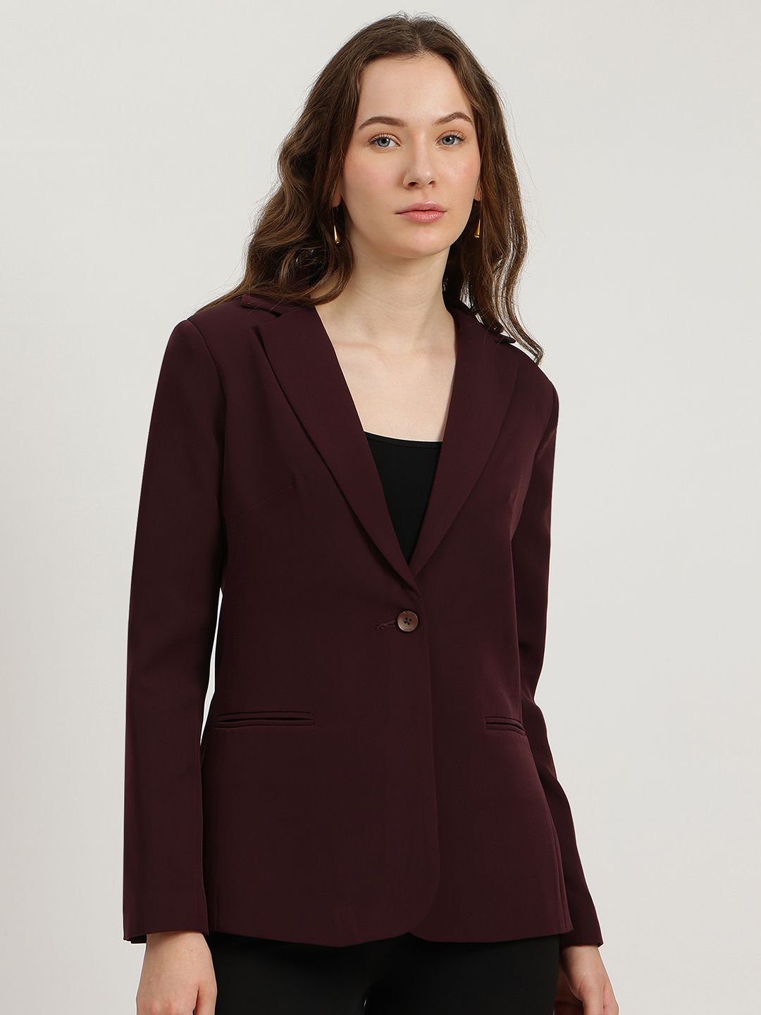 fable street Women Solid Single Breasted Formal Blazer-picture-23