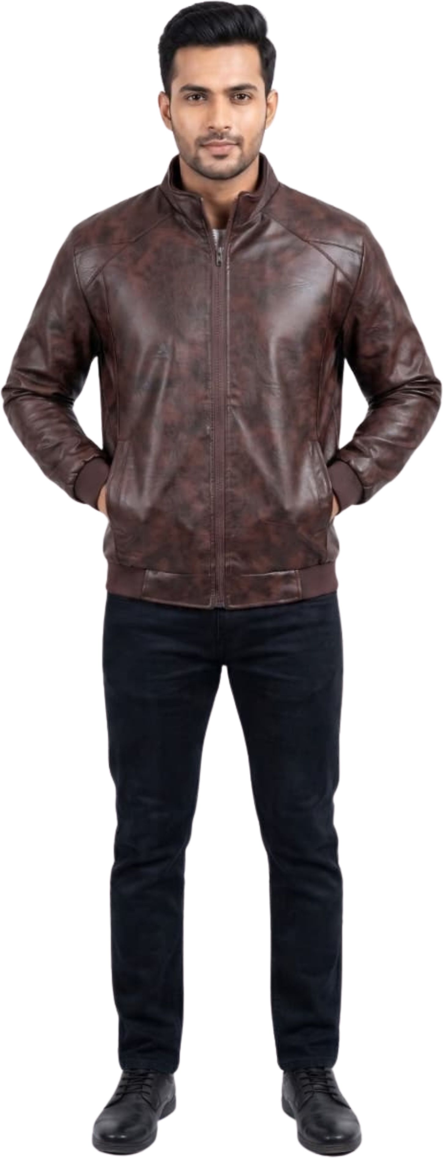 comfyshe Men Textured Leather Jacket-picture-25