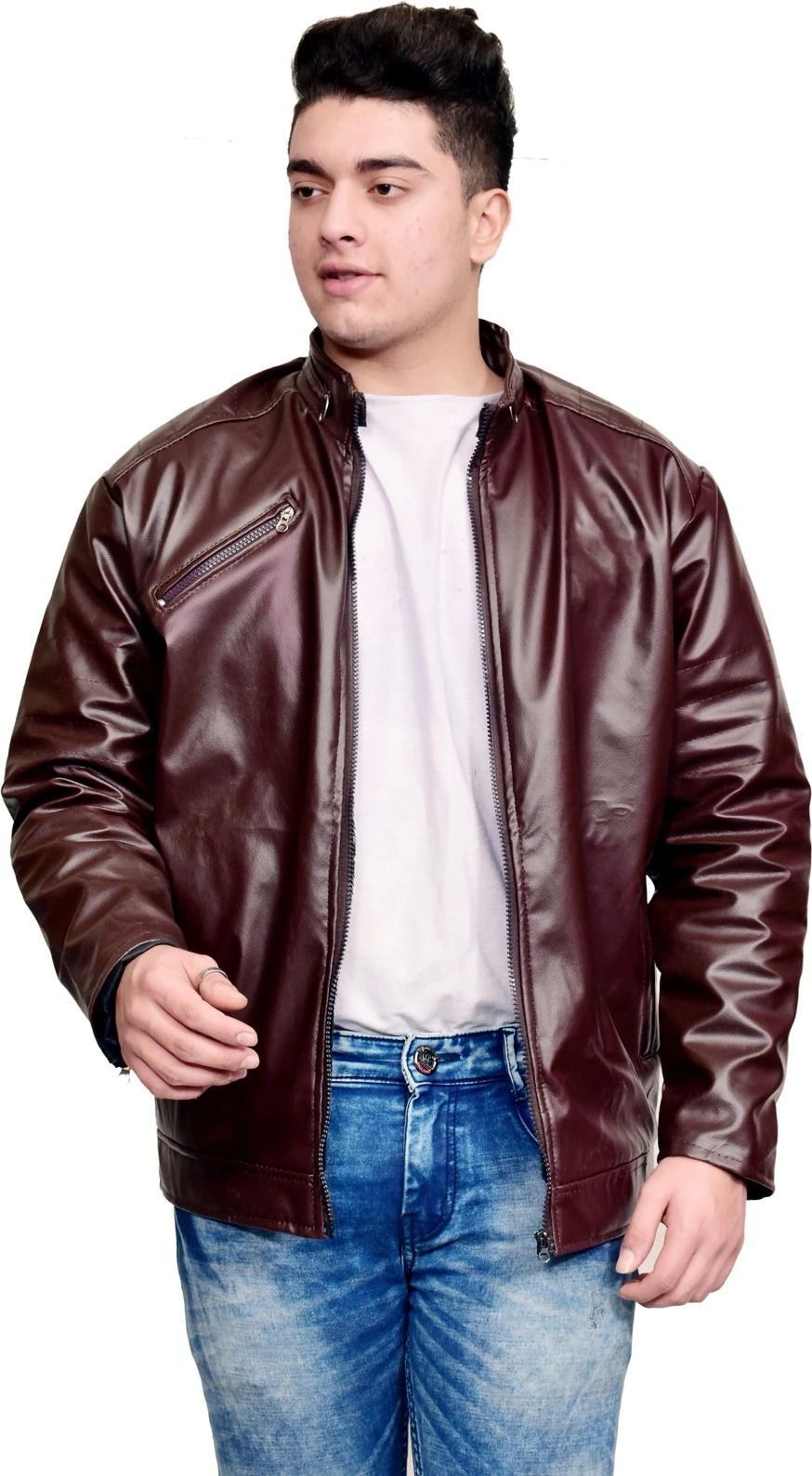 reksans trends Men Solid Leather Jacket-picture-14