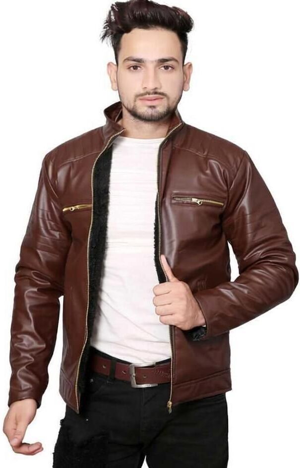 reksans trends Men Solid Leather Jacket-picture-17