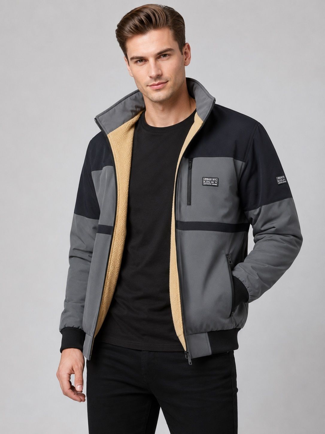 trendstalk Men Solid Bomber Jacket-picture-11