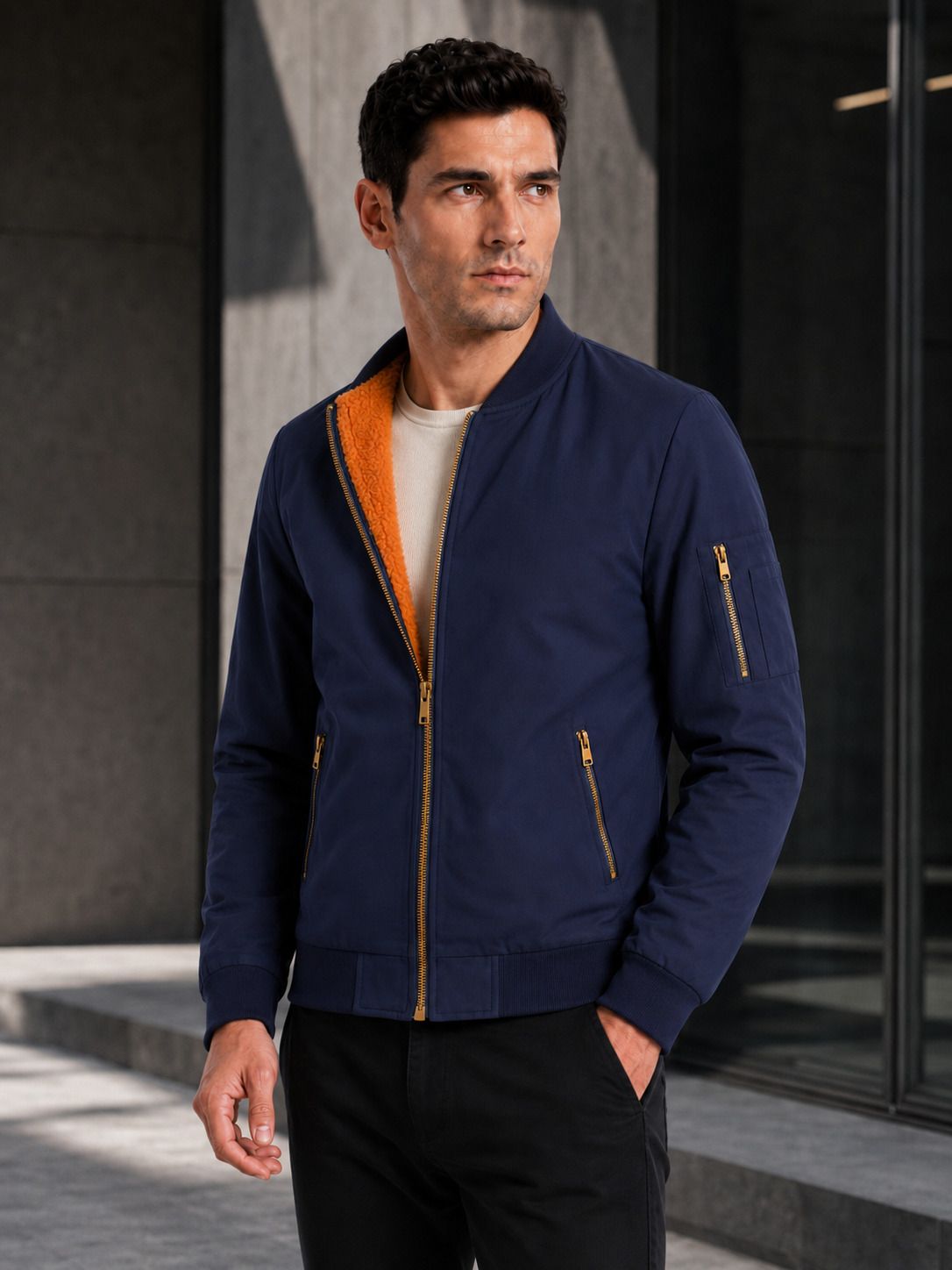 Men Solid Winter Coat-image-42