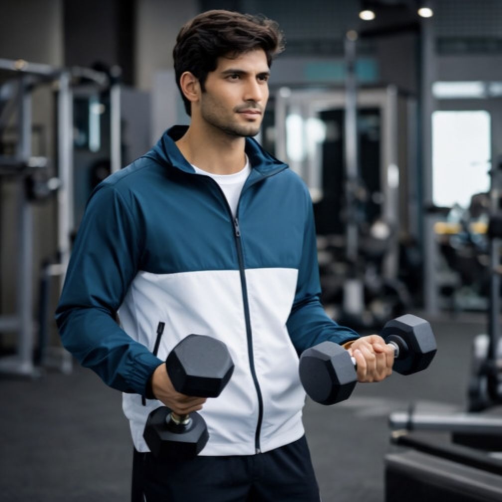 Men Colorblock Sports Jacket