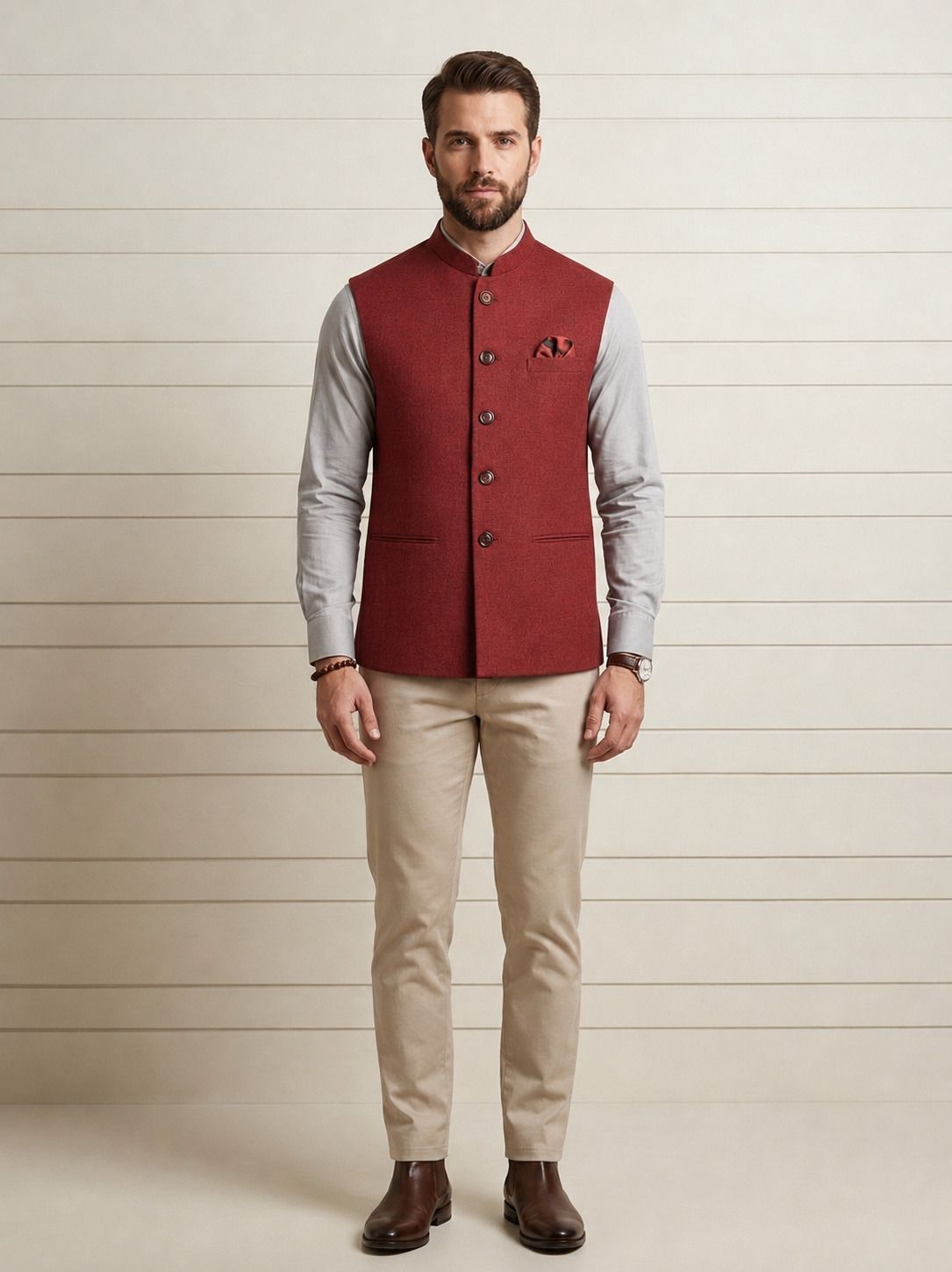 houseofsn Men Self Design Nehru Jacket-picture-30