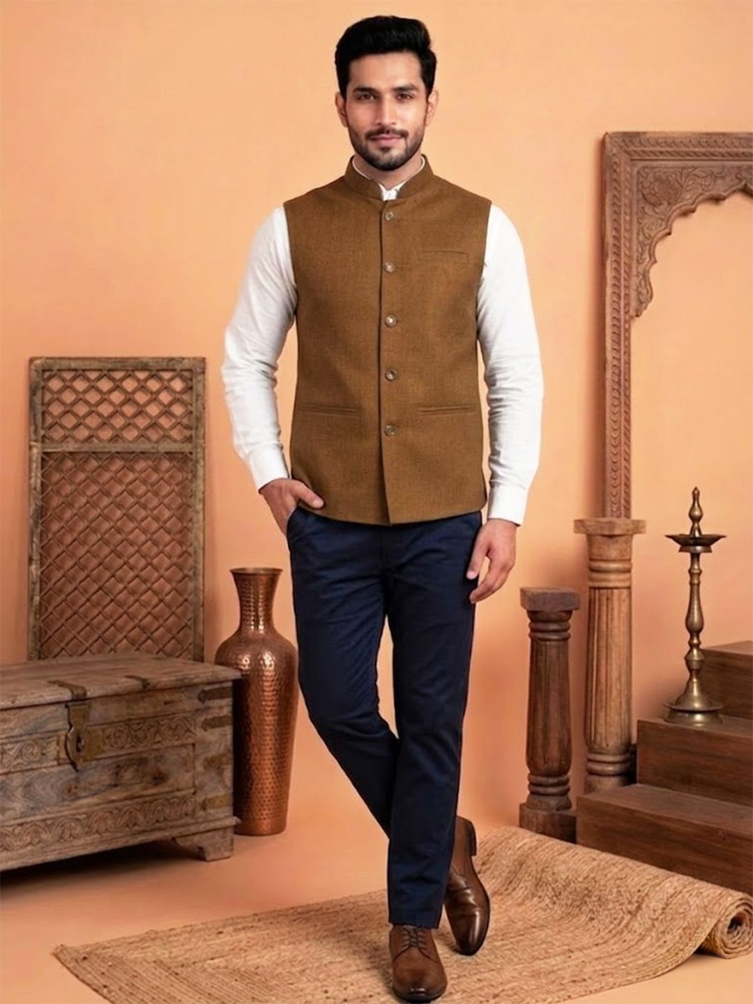aurevia Solid Men Waistcoat-picture-18