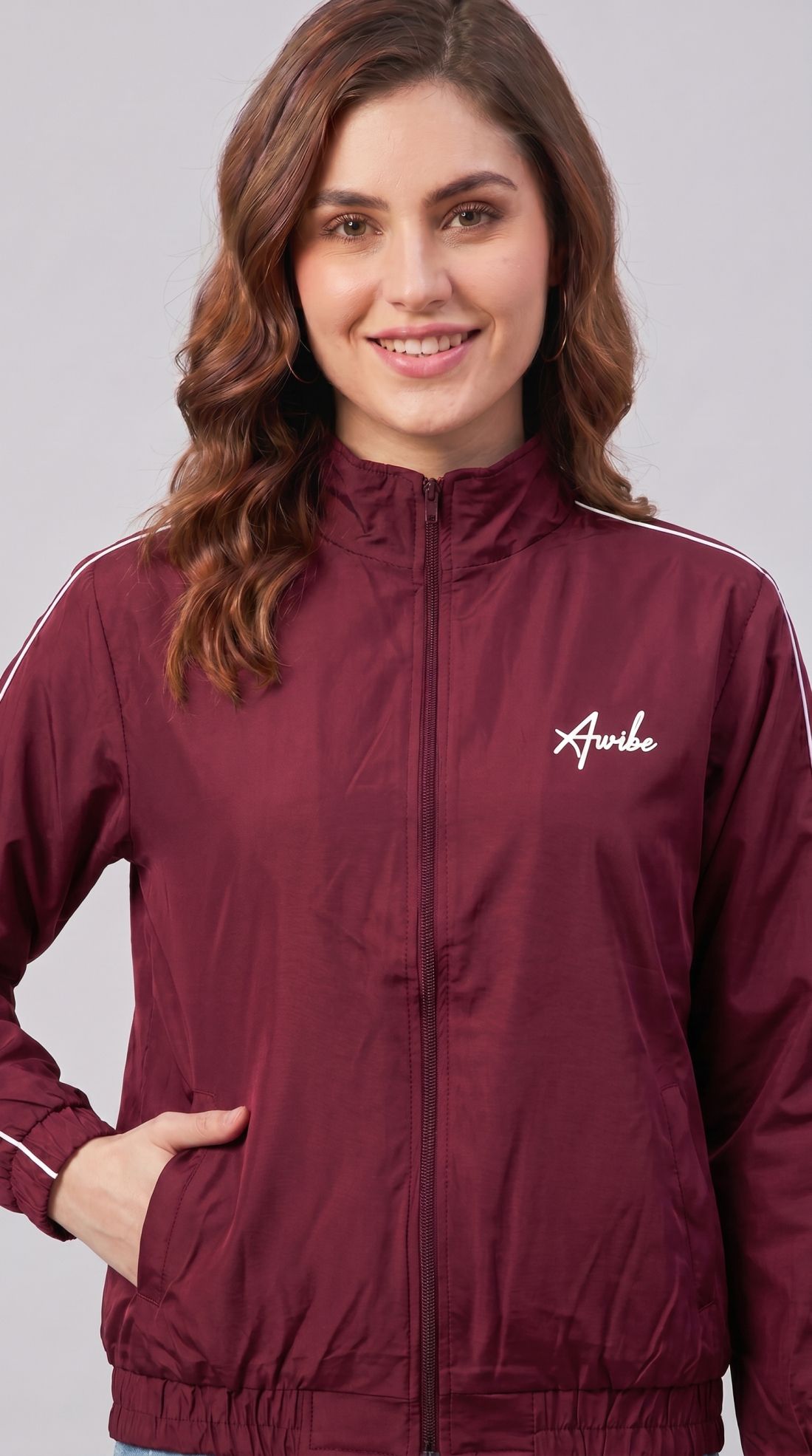 AWIBE WOMEN SOLID LIGHTWEIGHT JACKET CAUSAL Solid Women Wind Cheater-picture-44