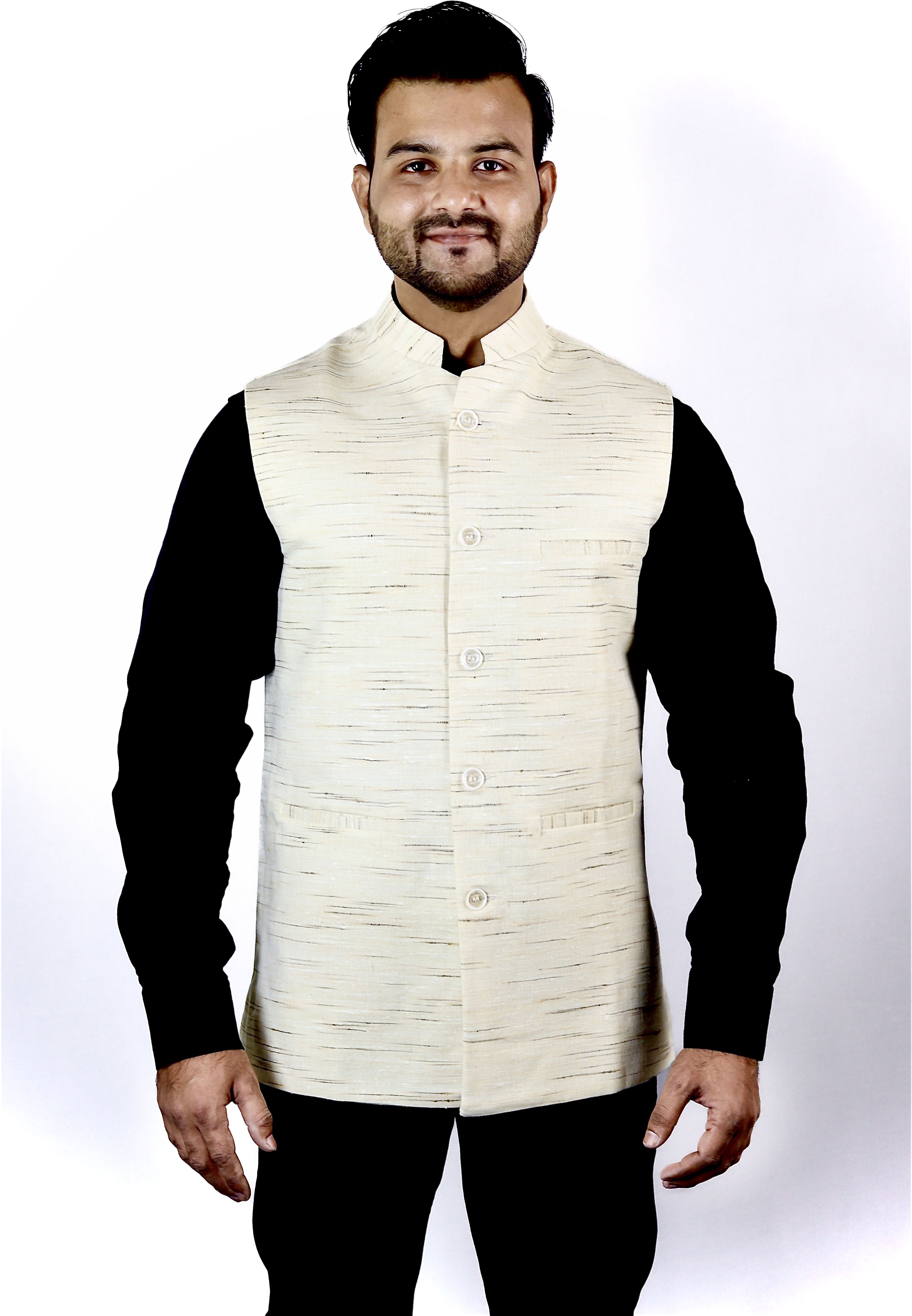 Men Self Design Nehru Jacket