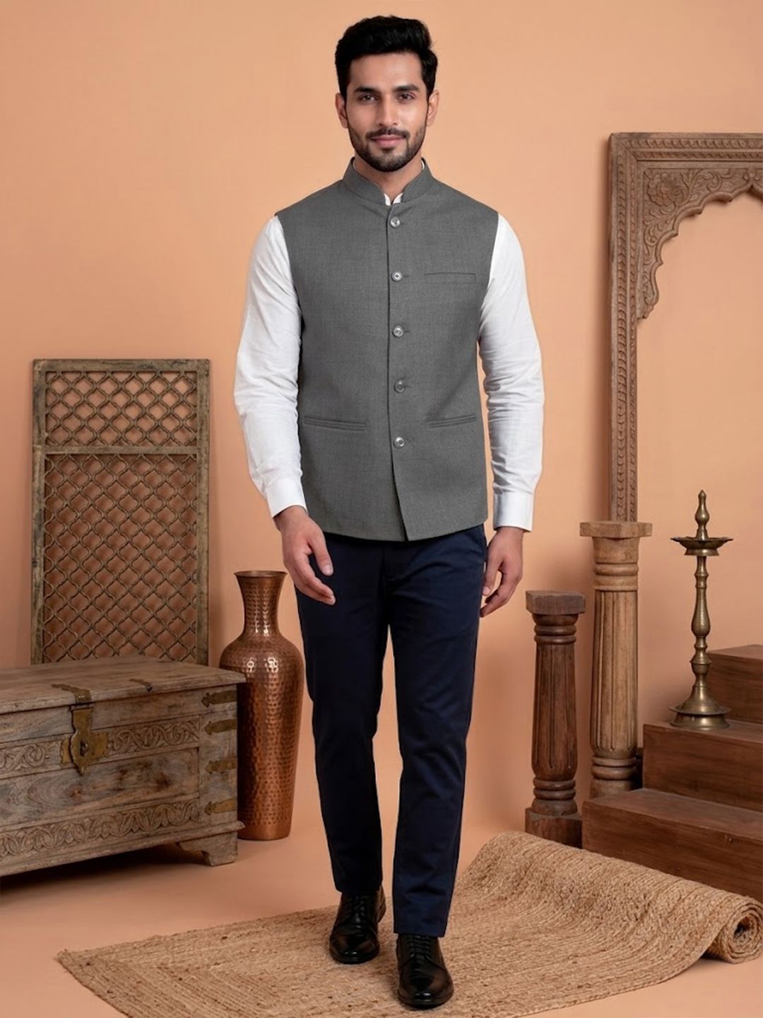 aurevia Solid Men Waistcoat-picture-28