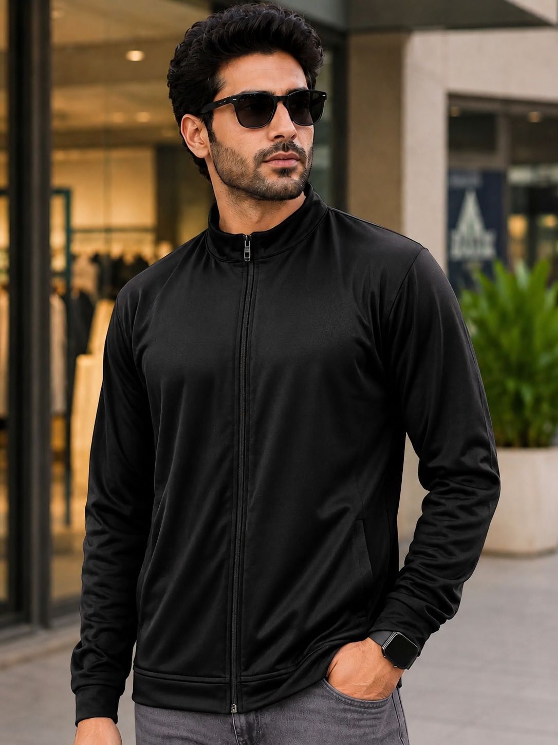 Men Solid Sports Jacket-image-48
