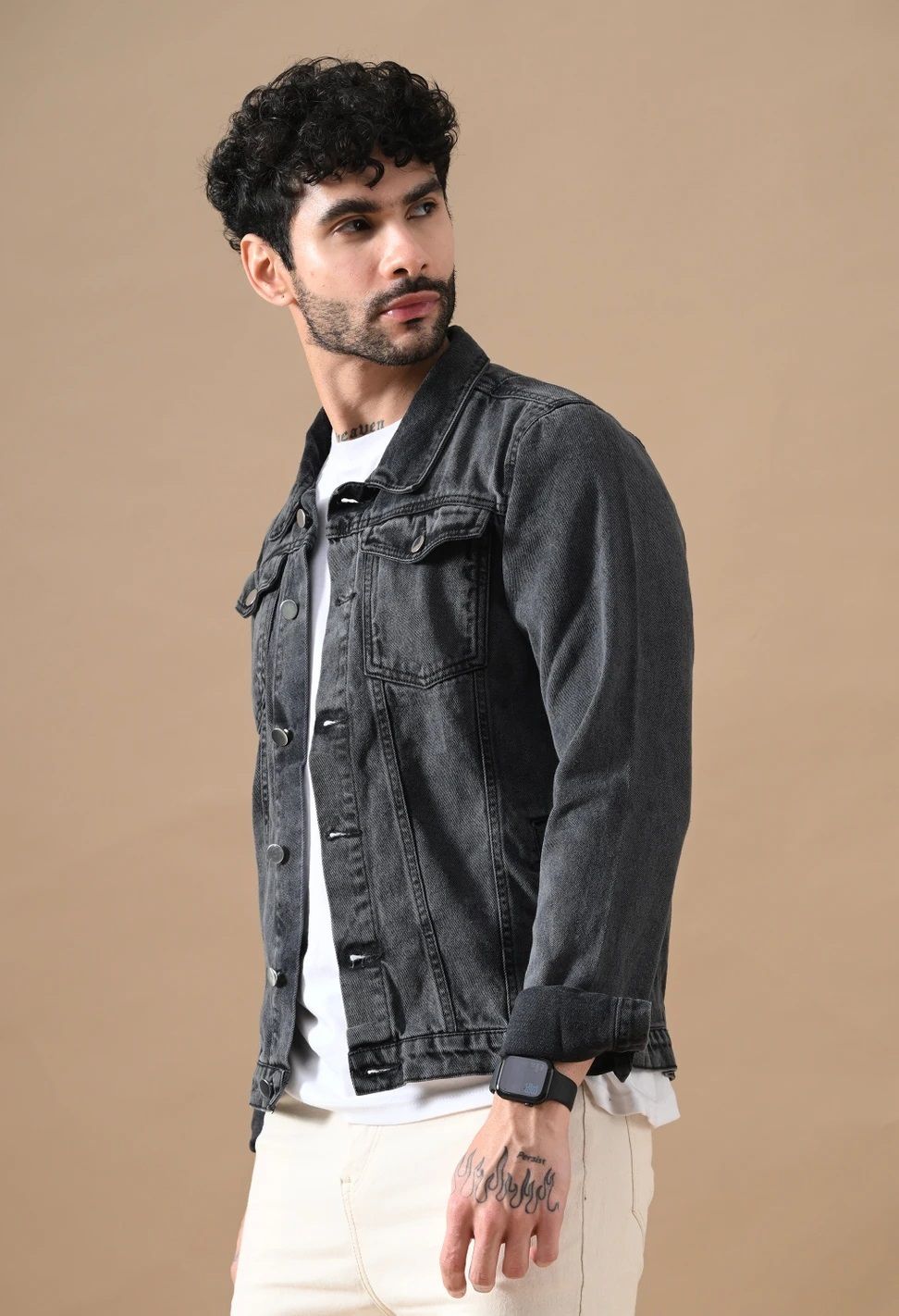 dak Men Solid Denim Jacket-picture-22