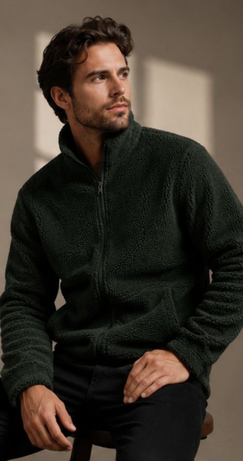 cat bunny Men Solid Fleece Jacket-picture-29