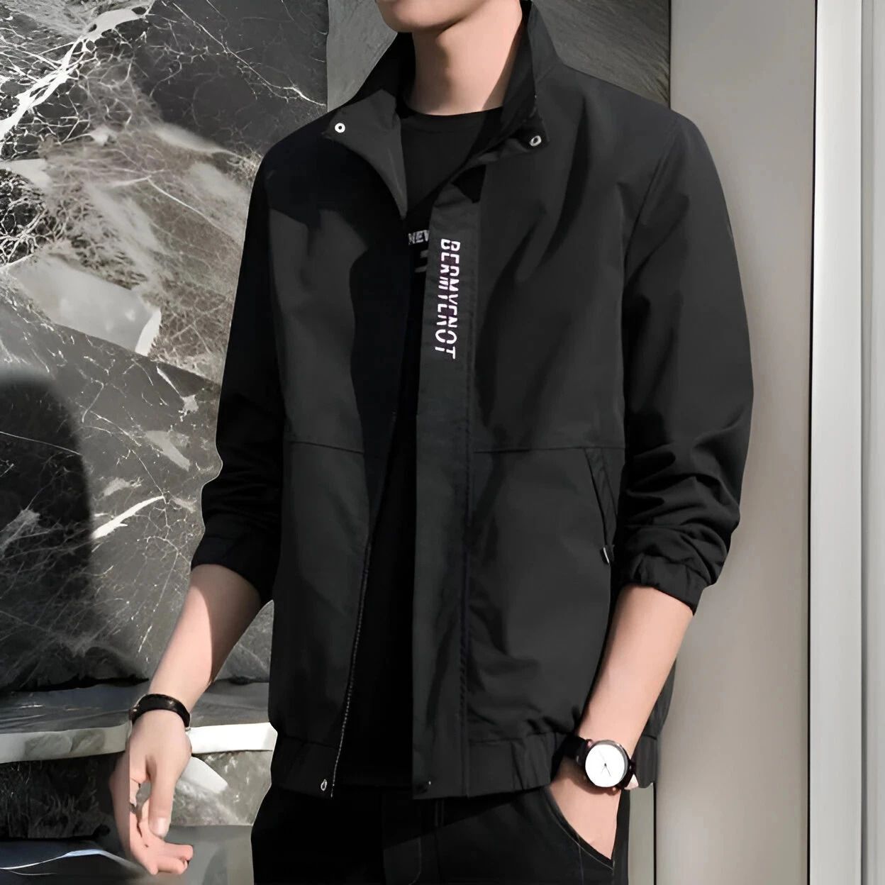kajar Men Solid Bomber Jacket-picture-12