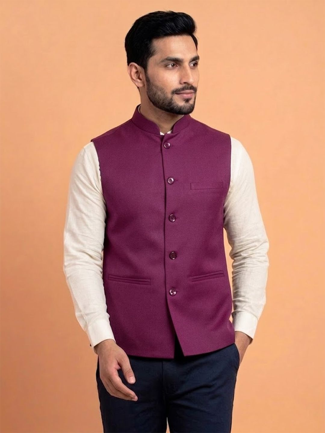 Solid Men Waistcoat-image-2