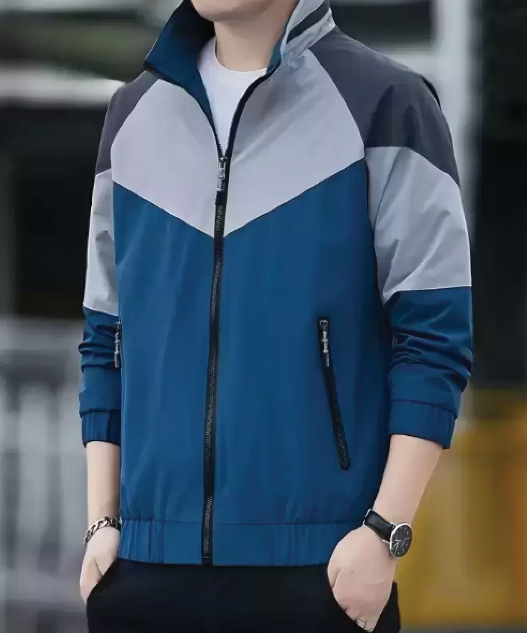quin fletcher Men Colorblock Casual Jacket-picture-24
