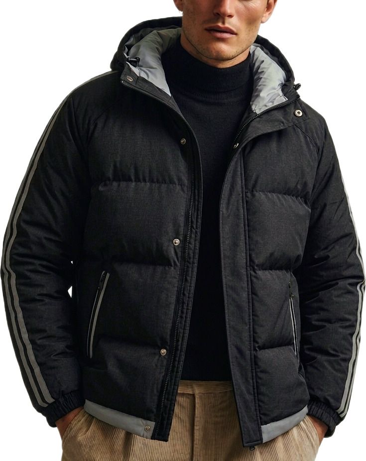 blaq ash Men Striped Puffer Jacket-picture-15