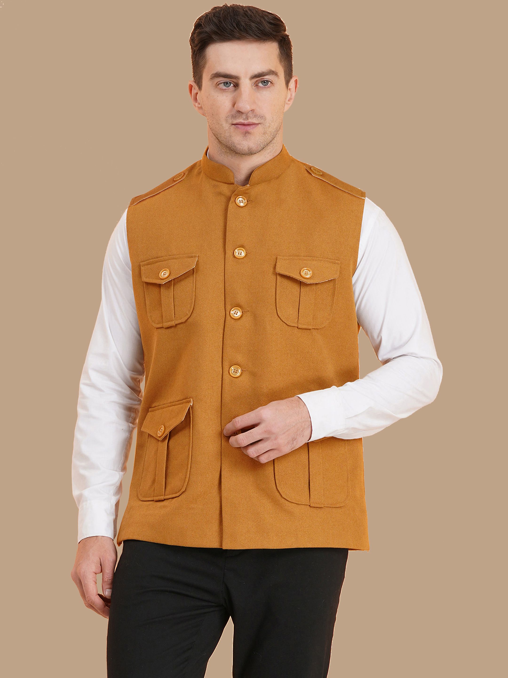 Men Solid Ethnic Jacket-image-43