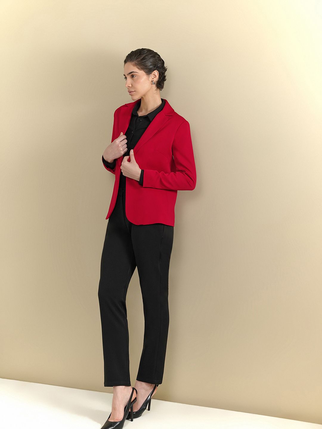 fable street Women Solid Single Breasted Formal Blazer-picture-25