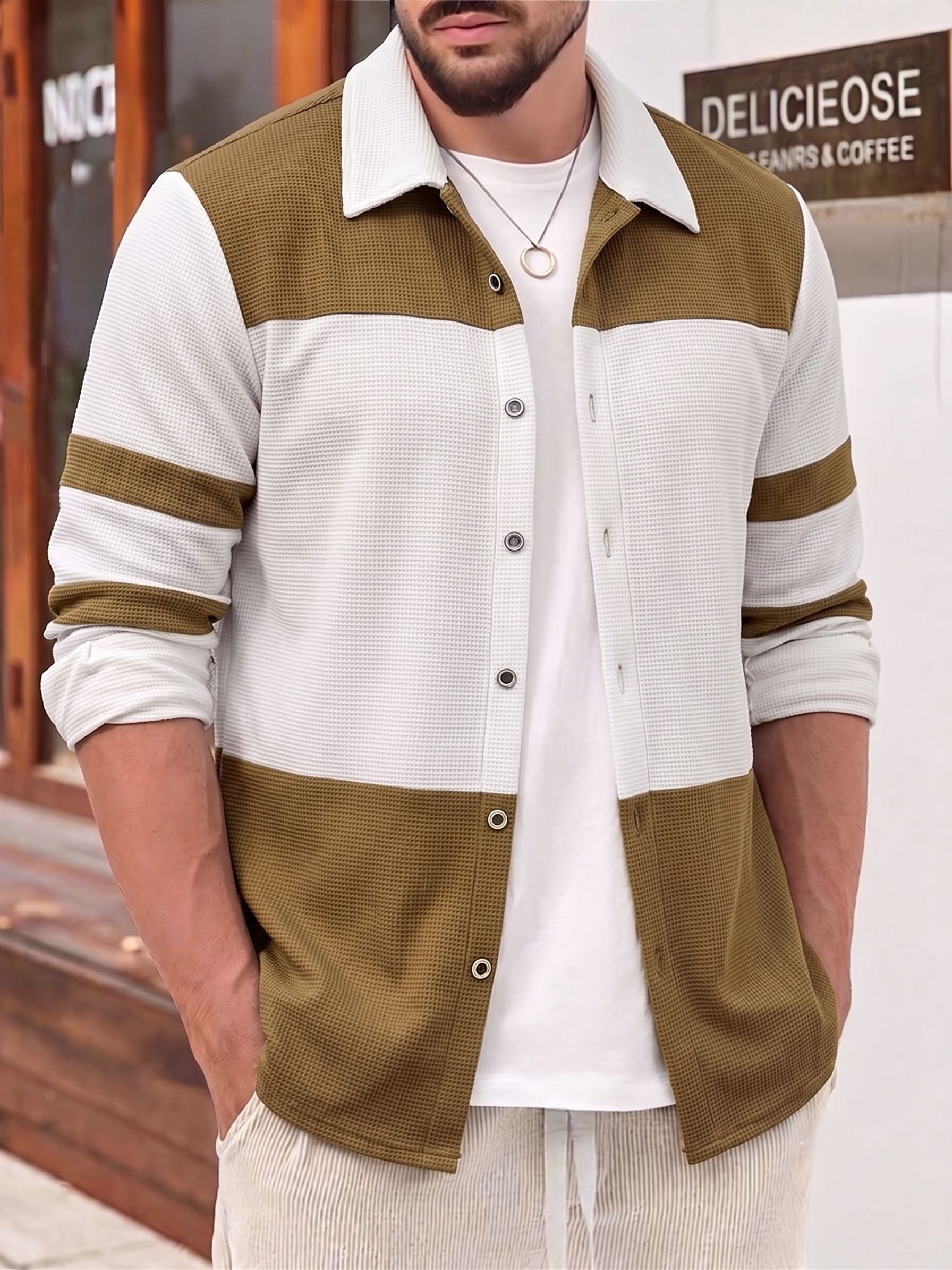 try this Men Colorblock Casual Jacket-picture-10