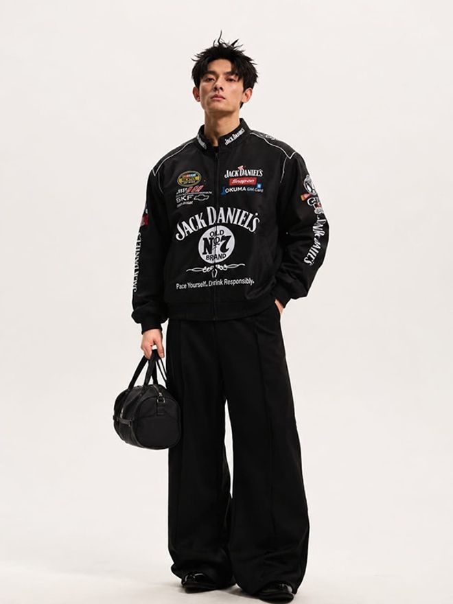 deetyadeni Men Applique, Graphic Print Bomber Jacket-picture-21