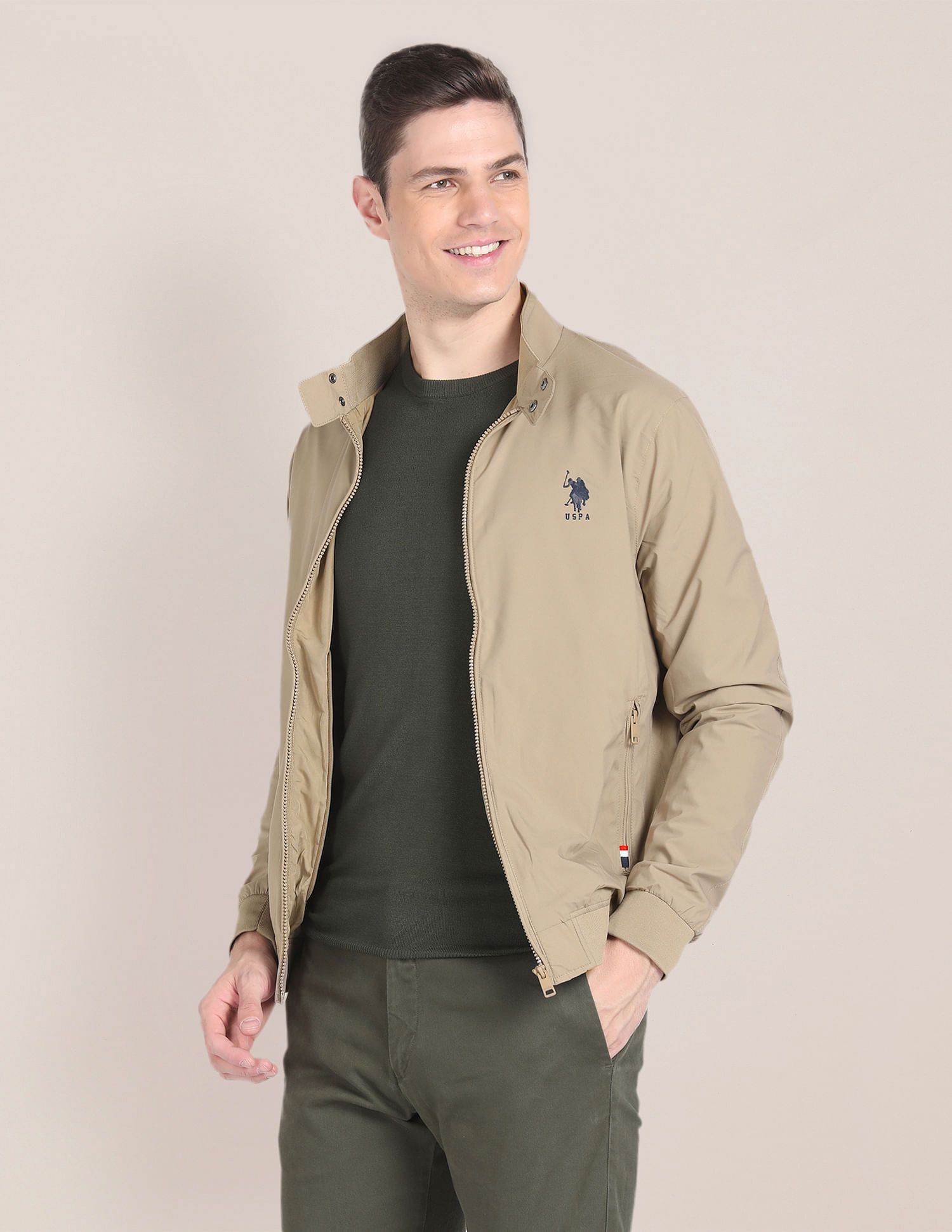 Men Solid Casual Jacket